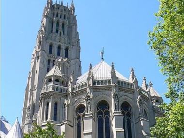 Riverside Church in Morningside Heights, where civil rights icon Percy Sutton will be laid to rest Wednesday.