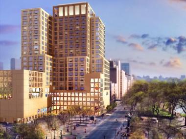 Rendering of what the new Museum for African Art and a 115-unit condo tower will look like at the northeast corner of Central Park