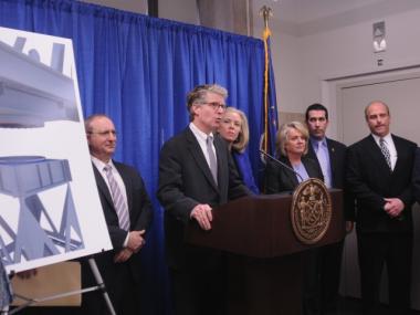 Manhattan District Attorney Cyrus Vance, Jr. announcing an indictment on March 8. Because of Vance's previous career in the private sector, two 2009 white collar indictments will be handled by special prosecutors.