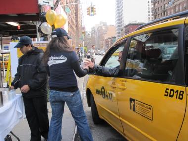 Cab drivers take advantage of free coffee and muffins from the TLC that was meant mainly for commuters.