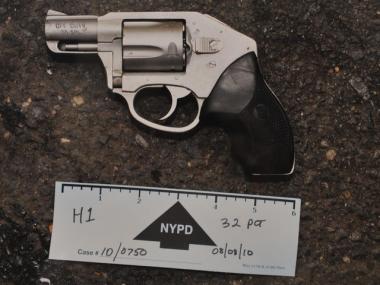 The .38 caliber revolver recovered from the deadly shootout in Harlem on Aug. 8.