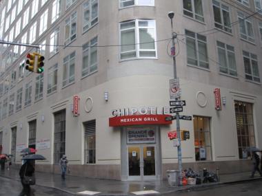 The new Chipotle on Fulton St. on Monday, one day before it was scheduled to open.