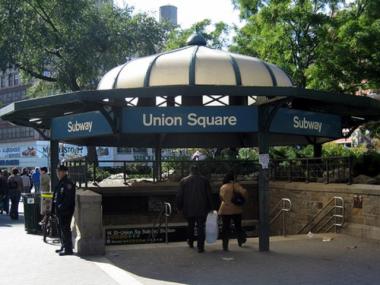 A woman fell on the L train tracks at the Union Square station on Monday night.