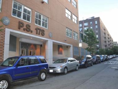 The main entrance of PS 178 was barraged with 'Drano bombs' over the weekend.