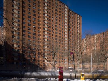 The Grant Houses in Morningside Heights, where a man was murdered on Christmas in 2008.