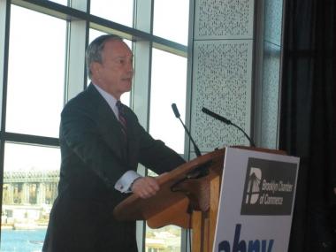 Mayor Michael Bloomberg lays out his jobs growth plan at the Association for a Better New York breakfast at the Steiner Studios at the Brooklyn Navy Yard.