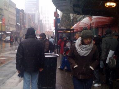 Tourists and residents hit Macy's in the snowstorm