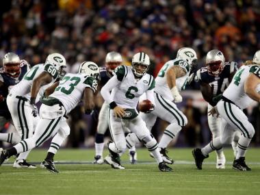 The New York Jets were badly beaten by the New England Patriots at Gillette Stadium on December 6, 2010 in Foxboro, Massachusetts.