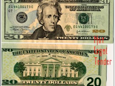 Michael Lewis was arrested after police found a bulge of fake twenty dollar bills in his pants.