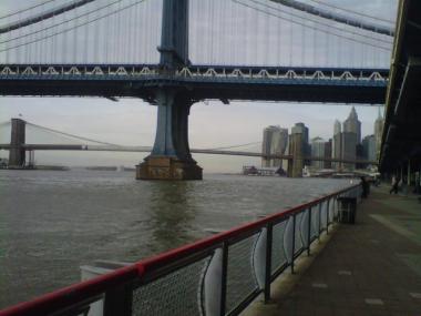 The body of a man was pulled out of the East River near the Manhattan Bridge, the FDNY said.