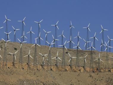 Clean-energy windmills, like those pictured here, are among the projects being funded by New Yorkers through a surcharge on their ConEd bills.