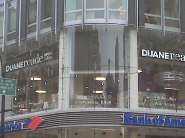 The Duane Reade video billboard was dark on Sunday, and the company said it will remove the sign.