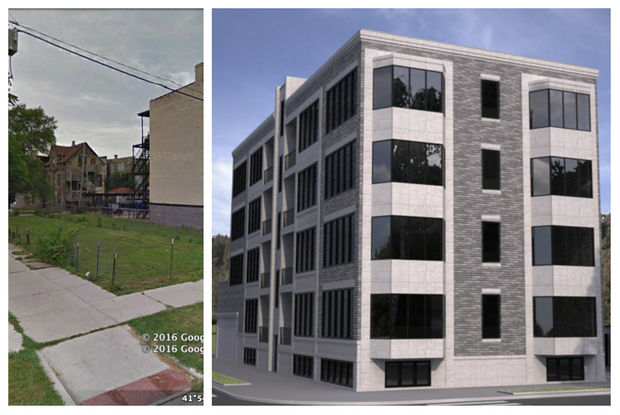  Rendering of planned 4-story, 8-unit condo building at 1300-1302 N. Western Ave.  