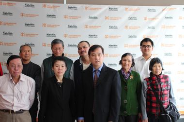 Former tenants of 128 Hester St. and advocates gathered at Asian Americans for Equality headquarters on Thursday.
