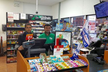  Sam Syed and Arjun Parajuli , cashiers at Grand Shell, which sold a 