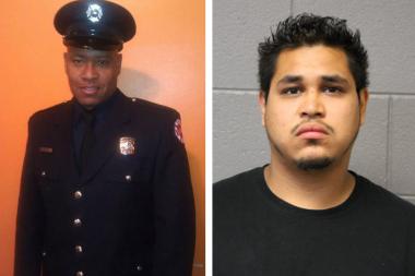  Simeon Barrientas (right) crashed his dad's minivan into Douglas (left), who was repairing his car outside. 