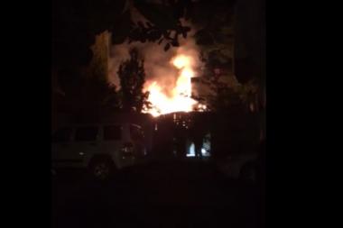  A still image of video footage taken at the scene of the Old Town fire. 