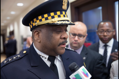  Chicago Police Supt. Eddie Johnson talks to reporters in this file photo. 