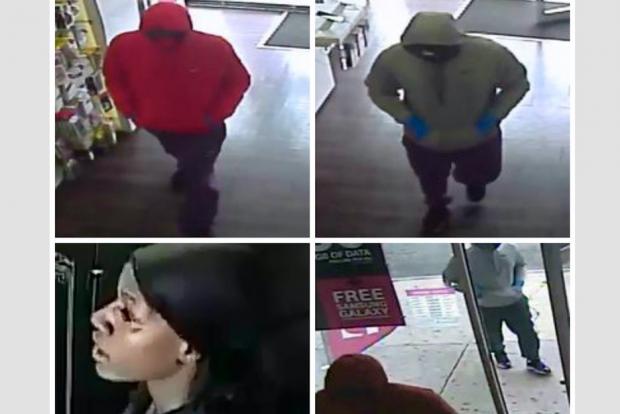  Police are looking for four people who say said robbed four cellphone stores in Queens this month. 