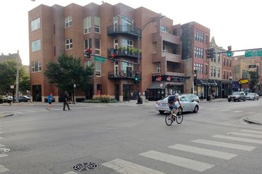  The Milwaukee/Wood intersection in Wicker Park.  