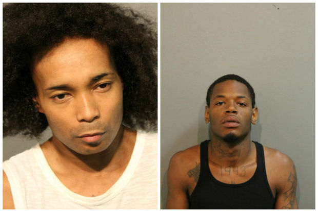  Steven Thompson (from left) and Sadarian Washington have been charged with the strong-arm robbery of a 23-year-old woman in Lakeview. 