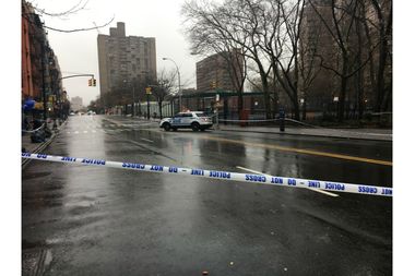 Parts of Essex Street remained blocked with police tape Tuesday morning after a man was shot in the shoulder.