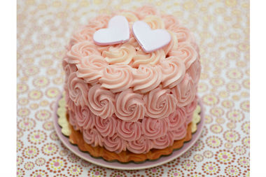  Participants in the class will decorate a 6-inch yellow cake with rosette frosting patterns. 