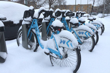  Not a good day for biking to work. 