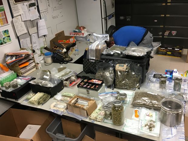  Police show the drugs allegedly seized from a home in Lincoln Square. 