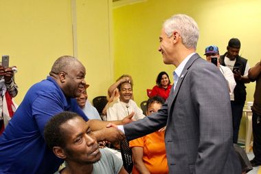Mayor Rahm Emanuel celebrates the center's second anniversary and its expansion.